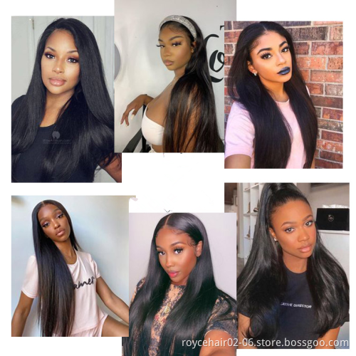 100% Brazilian Human Hair Remy Lace Front Wig Vendor Unprocessed 4x4 Swiss Lace Closure With Baby Hair